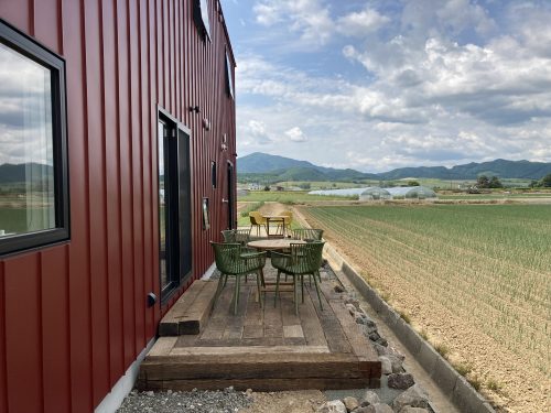 Railway sleeper terrace